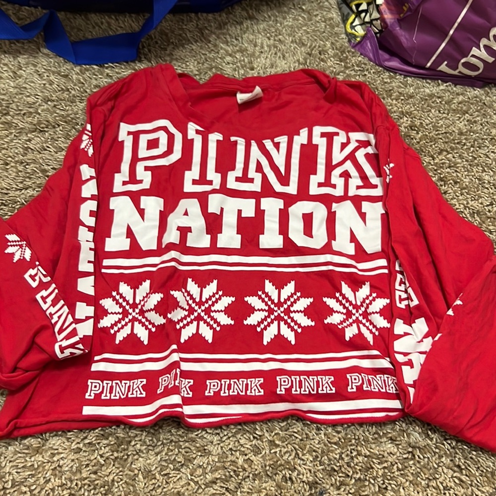 Pink red Christmas shirt
